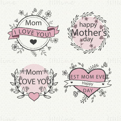 Mother's day badge label vector