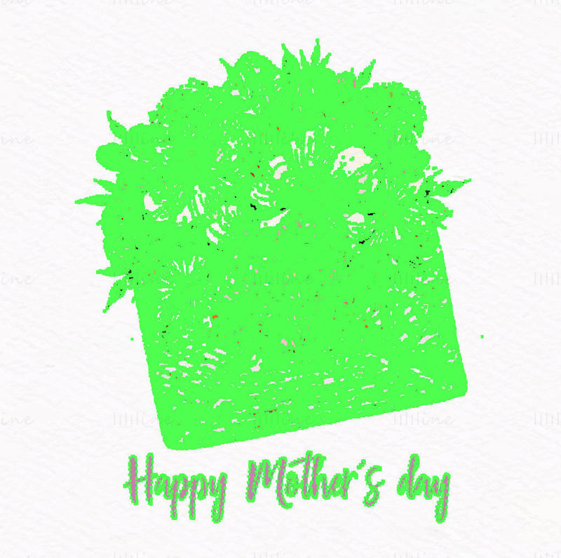 Mother's day card carnation envelope illustration vector