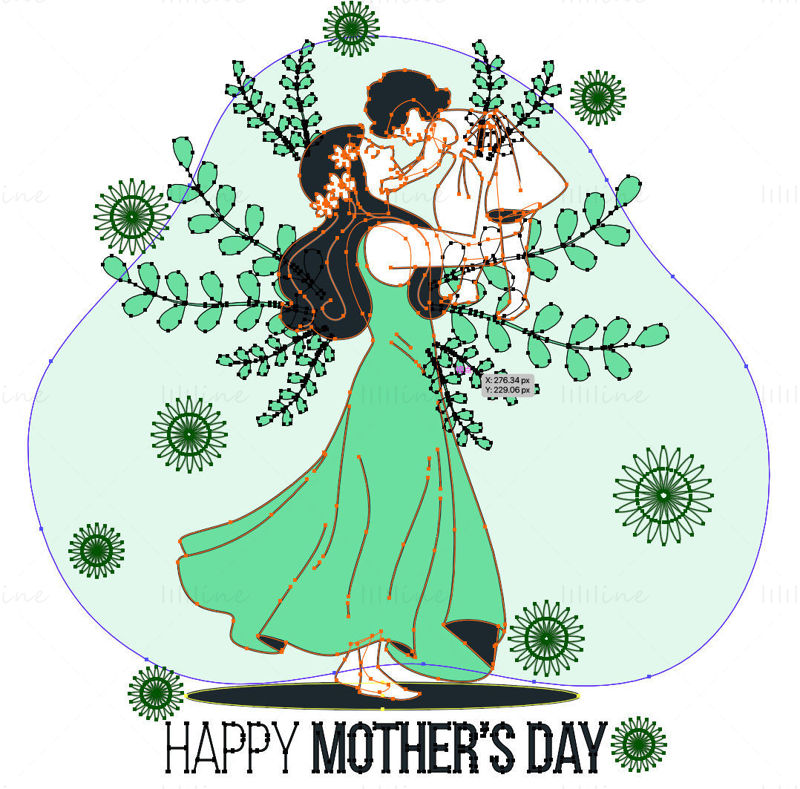 Green mother's day vector