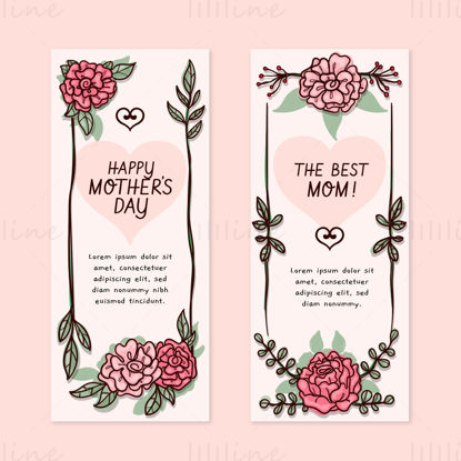Mother's day roll up vertical poster vector