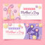Mother's day banner pregnant woman, mom, baby vector