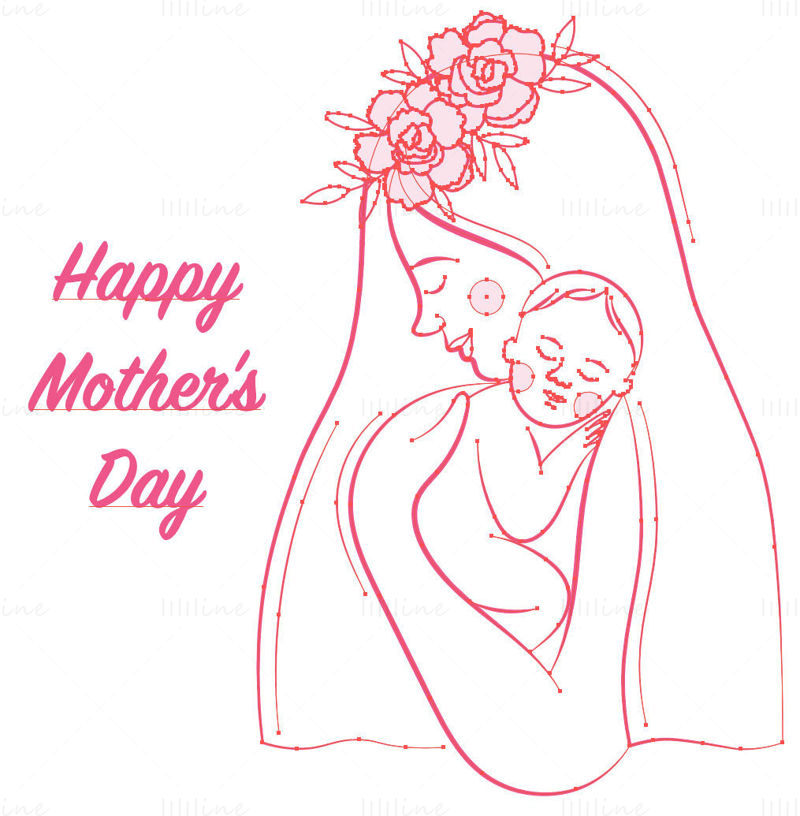 Mother's day figure vector