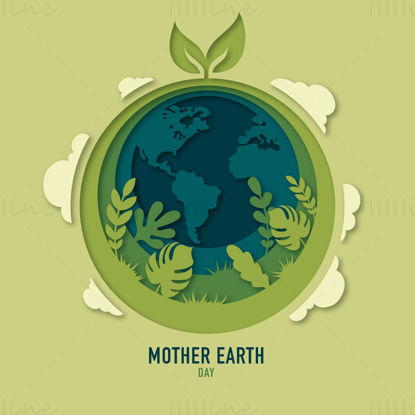 Green mother earth day vector