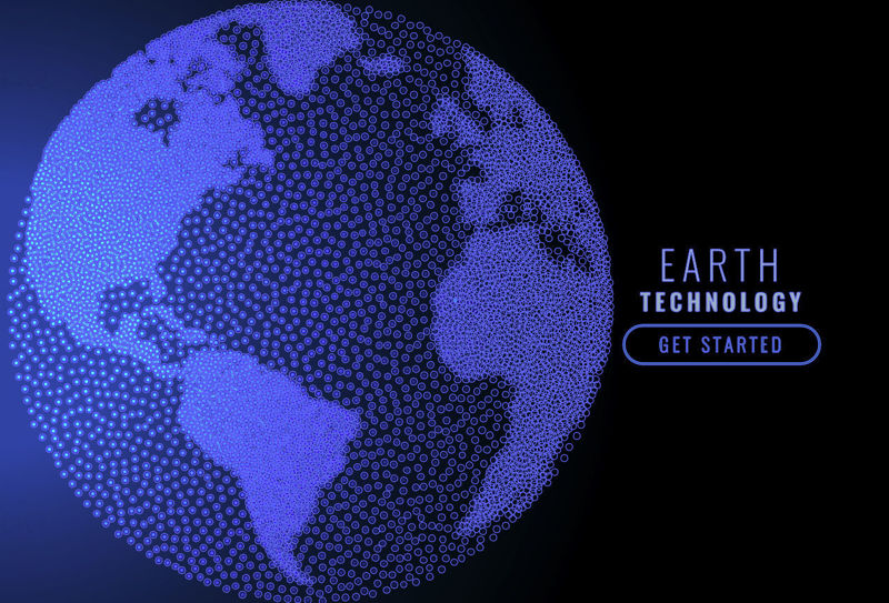 Dot earth globe vector