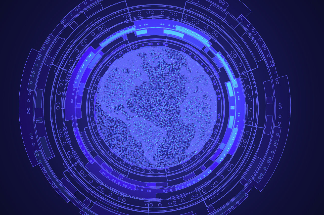 Dot high tech earth globe vector