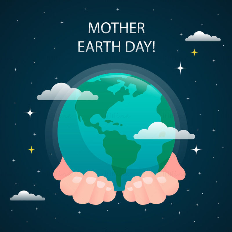 Earth in hand vector, environmental posters