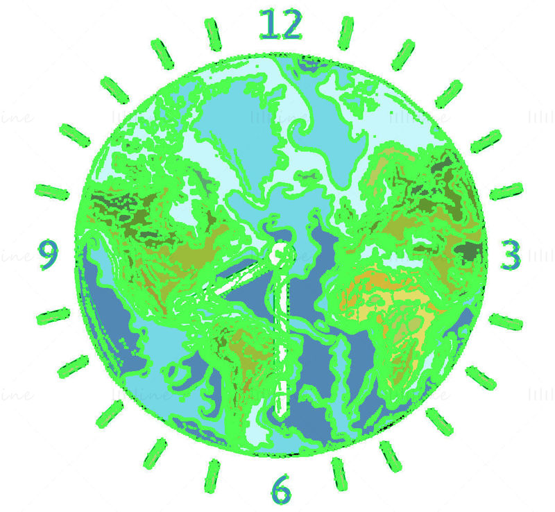 Afișe de mediu oră pământ ceas vector