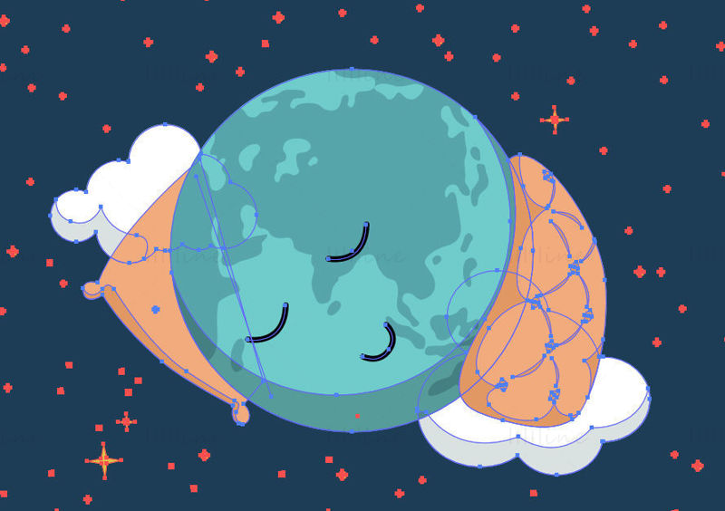 Sleeping earth vector
