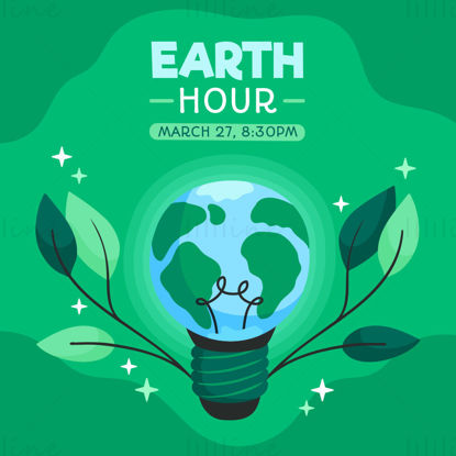 Earth hour vektor miljøplakat