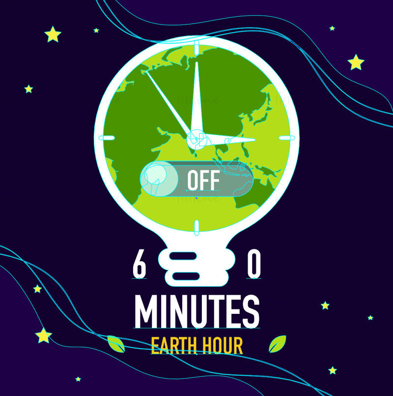 Earth hour vector creative design element