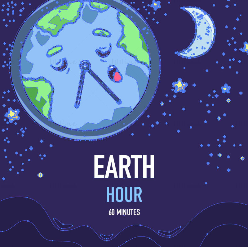 Ora pământului 60 minute vector