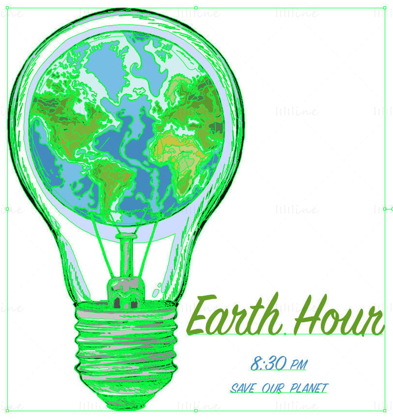 Earth hour save our planet vector