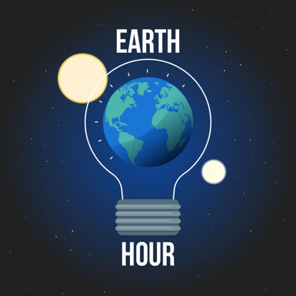Earth hour blue bulb earth vector