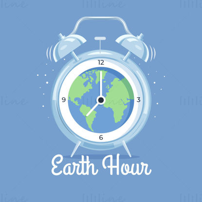 Afișe de mediu vector ceas alarmă pământ