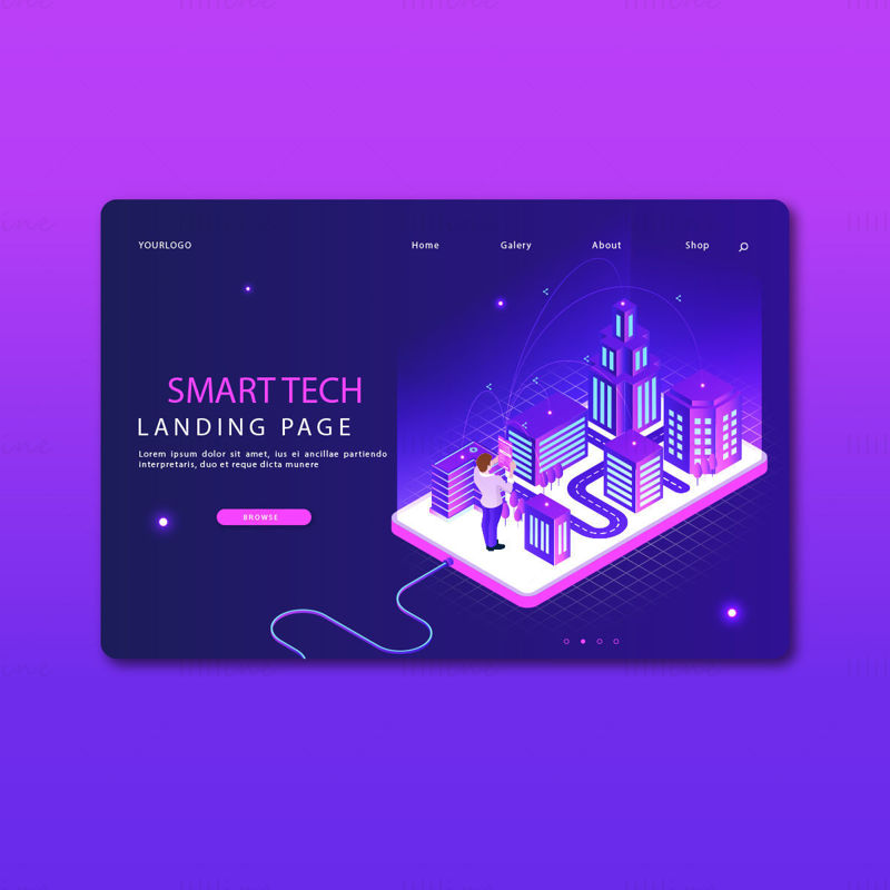 Smart city the isometric view vector