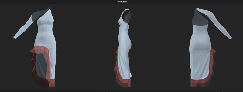 はためく3Dデザインのドレス