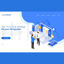 Recruiting strategy hiring plan web template landing page isometric vector