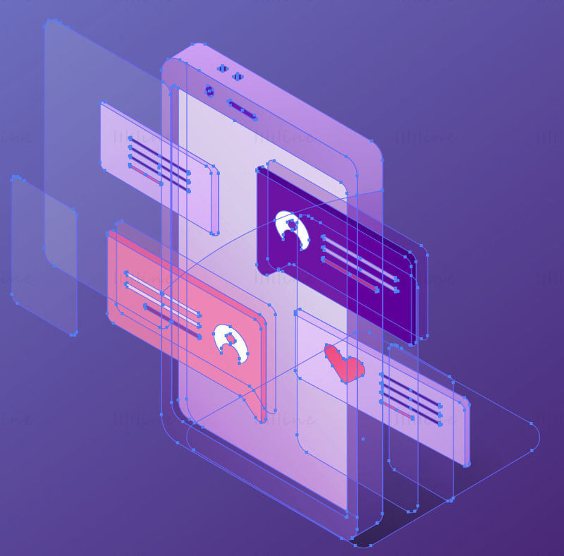Isometric flat chat dialog vector