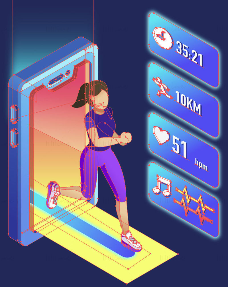 Fitness running data vector