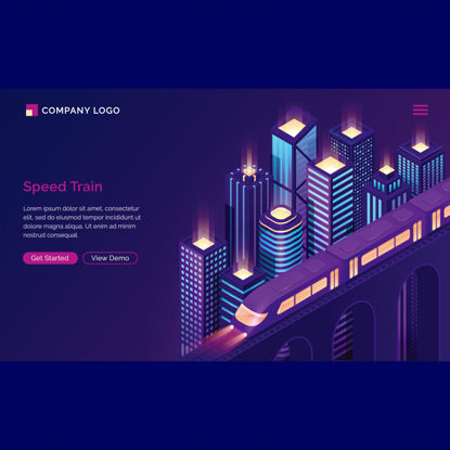 High speed train in city vector illustration