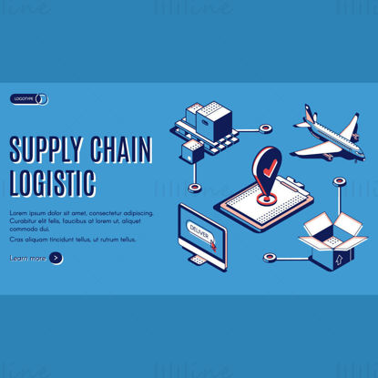 Supply chain logistic vector landing page  illustration