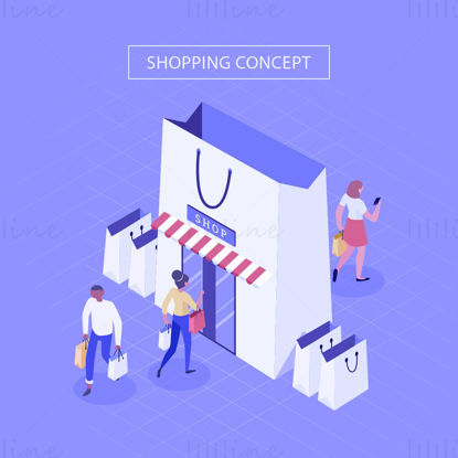 Shopping vector isometric element