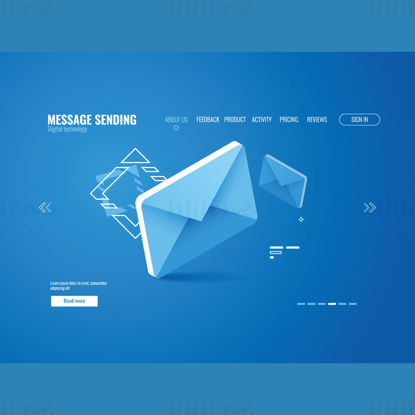 Email message vector landing page template
