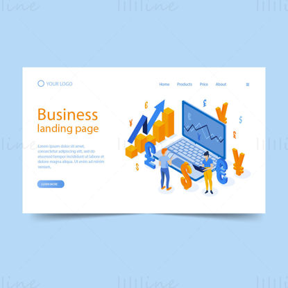 Business finance landing page vector