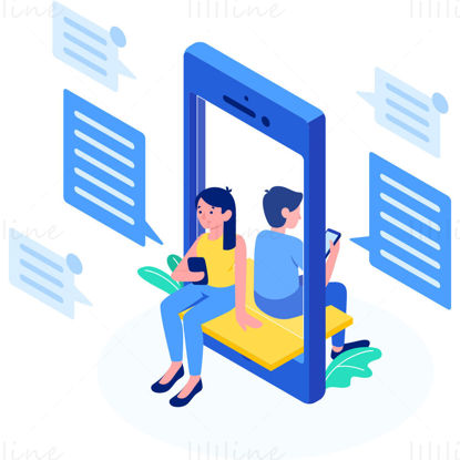 Mobile chat vector illustration