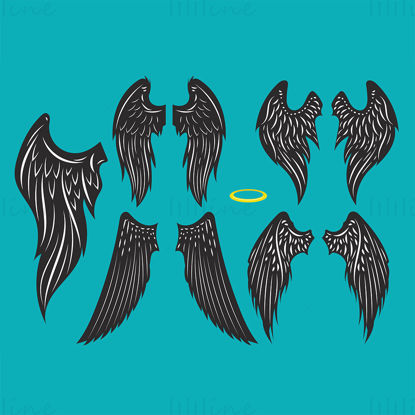 Vektor črnih angelskih kril