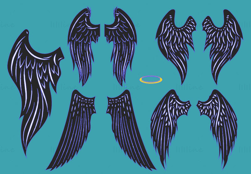 Vektor črnih angelskih kril