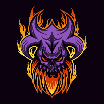Devil monster burning head vector