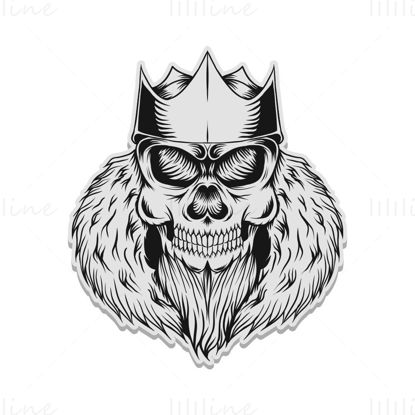 Skull king head vector