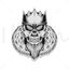 Skull king head vector