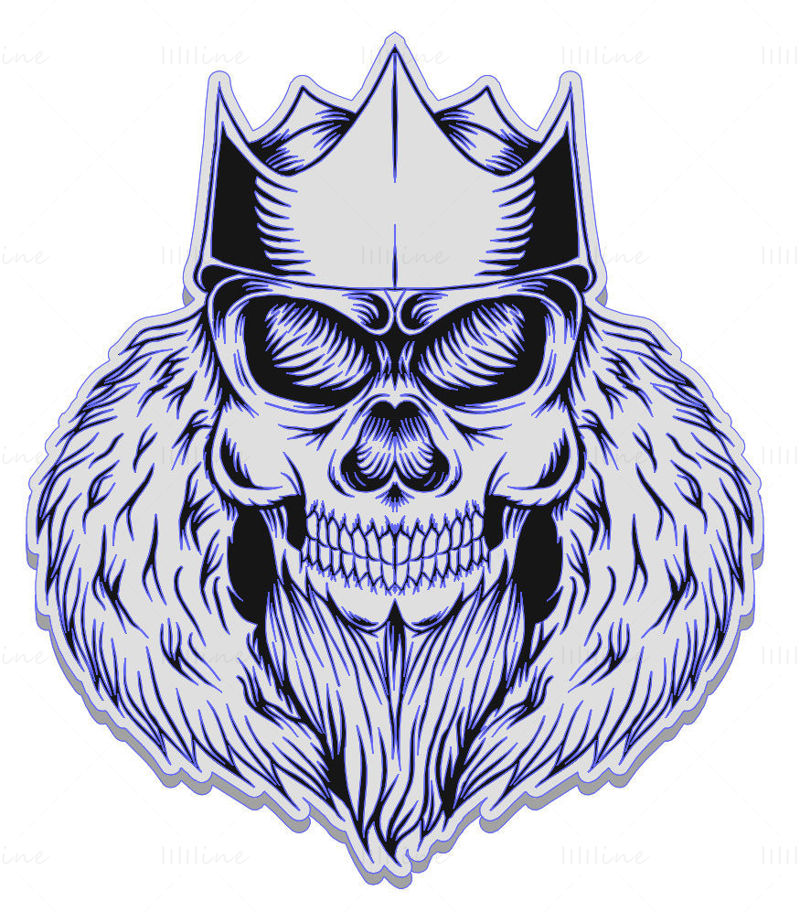 Skull king head vector