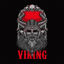 Viking skull illustration pattern vector