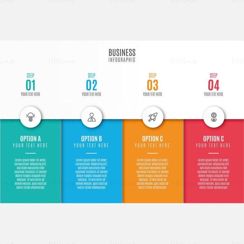 Square steps infographic vector