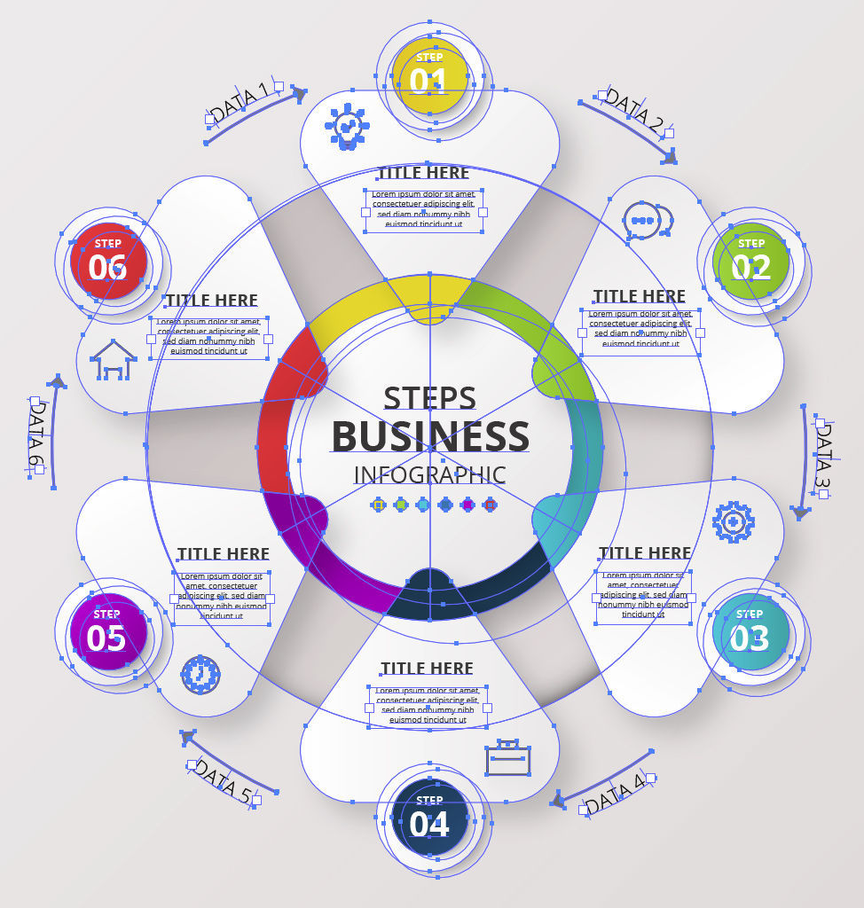 Circle steps infographic vector