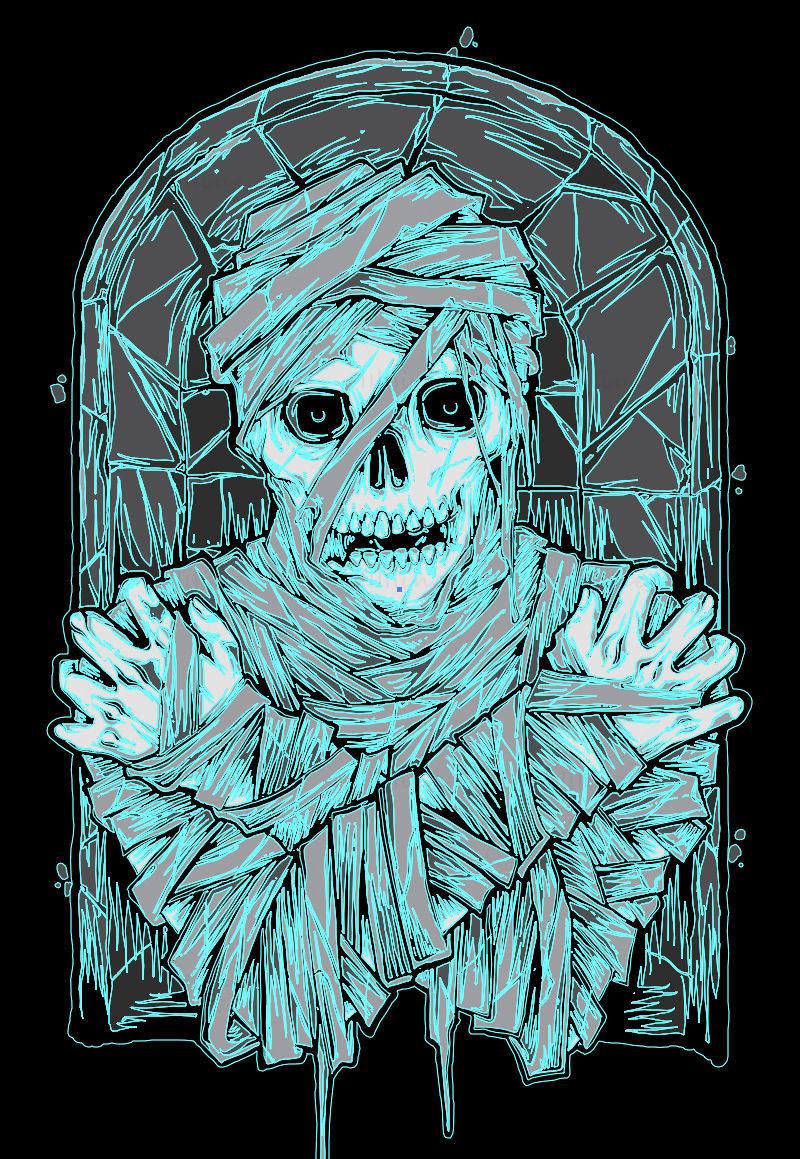 Mummy skeleton vector illustration
