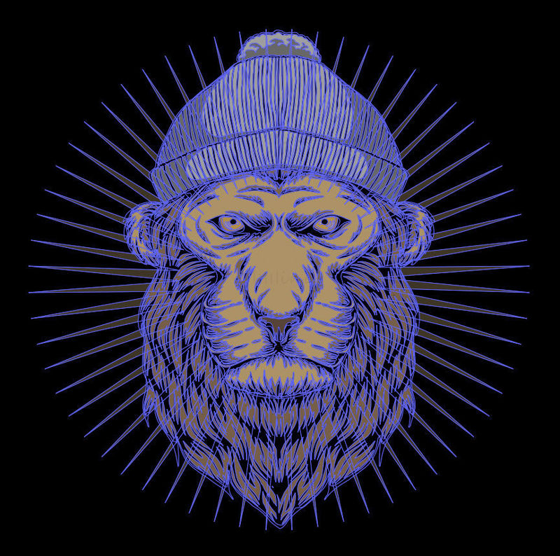 Lion man head vector illustration