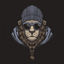 Lion man head with eyeglasses, vector illustration
