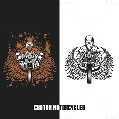Custom motorcycles logo vector illustration