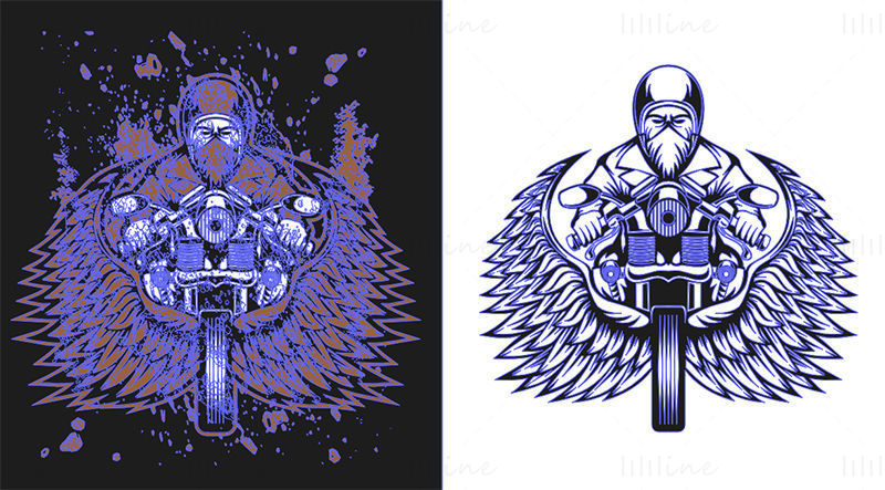 Vektorska ilustracija logotipa motornih koles po meri