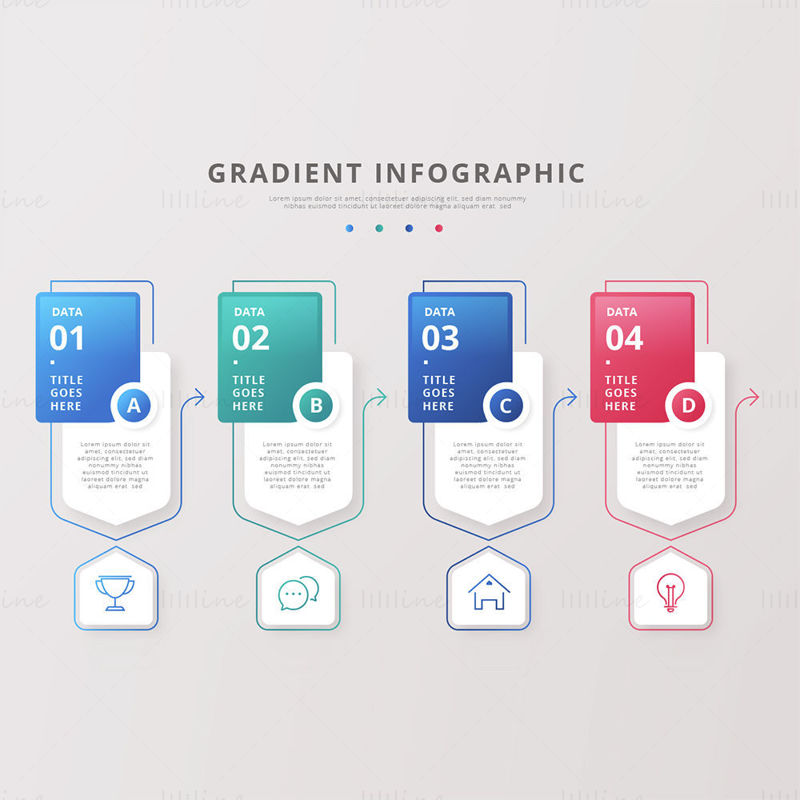 Titlu infografic, text și pictograme, elemente vectoriale