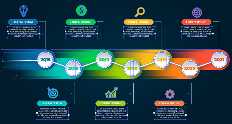 Infografski vektor časovnice