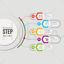 Hexagon infographic step vector
