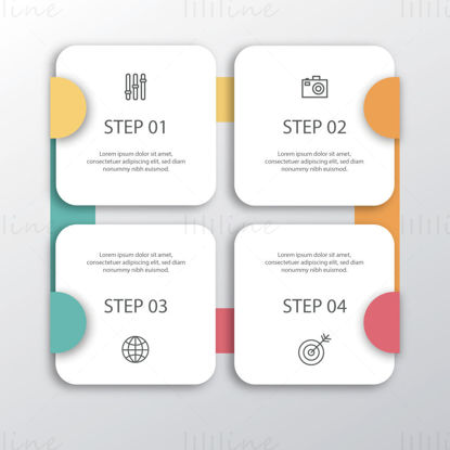 Square infographic steps vector