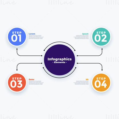 Circle infographic steps vector