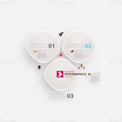 Creative circular infographics, rounded quadrilateral