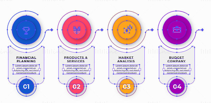 Creative circular infographic business plan vector